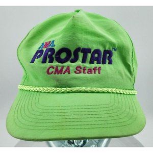 Vintage AMA Prostar Drag Bike Racing CMA‎ Staff Lime Green Rope Snapback Hat